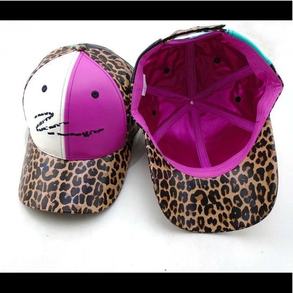 🧢 Leopard/Pink/Teal cap w/ satin lining🧢 - Picture 10 of 14